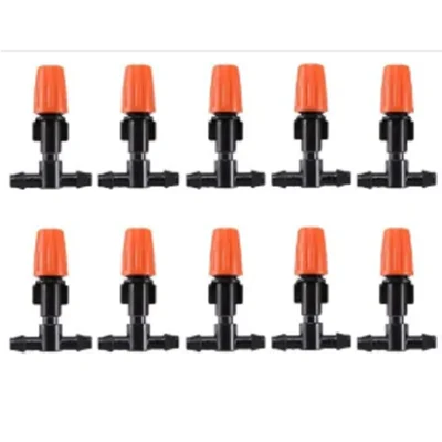 APPSTER Plastic Drip Irrigation Misting Nozzles with Tee Dripper Emitters for Greenhouse Watering System (Pack of 10)