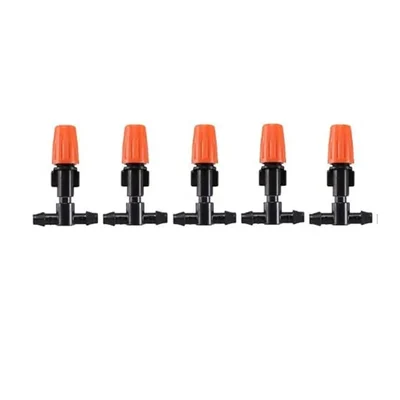 APPSTER Plastic Drip Irrigation Misting Nozzles with Tee Dripper Emitters for Greenhouse Watering System (Pack of 5)