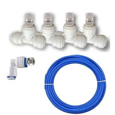 APPSTER 5pcs Stainless Steel Misting Cooling Nozzle with Tee Connector & 10 Meter Pipe 