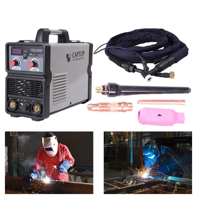 Captop 10-200 Amp Compact TIG Inverter Welding Machine With Torch, Holder, Cable, Nozzle Set and 1 Year Warranty (TIG200I)
