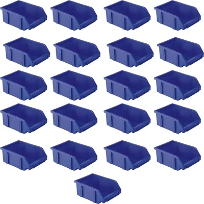 Aristo 200 x 130 x 100 mm Blue HDPE FPO Storage Bin (Bin-15N) - Pack of 21