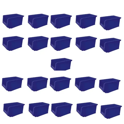 Aristo 350 x 215 x 200 mm Blue Rectangular Plastic Storage Bin (Bin-45) - Pack of 21