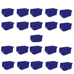 Aristo 350 x 215 x 200 mm Blue Rectangular Plastic Storage Bin (Bin-45) - Pack of 21