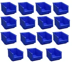 Aristo 200 x 125 x 100 mm FPO Blue Storage Bins With HDPE Material Bin-15N (Pack Of 15)