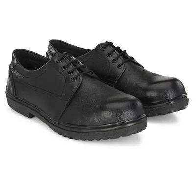ArmaDuro Leather Steel Toe Black Work Safety Shoes (AD1010)(Size-6)