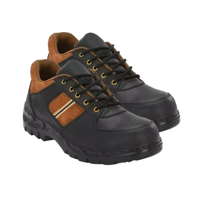 ArmaDuro AD1025 Pack of 1, 5, 10 AirMix Sole, Black & Tan Leather, Steel Toe, Safety Shoes, Durable Industrial Protection(Pack-1 pair,Size-6)