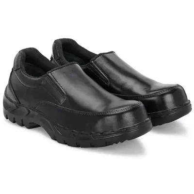 ArmaDuro ADR-1030 Pack of 1, 5, 10 Leather Steel Toe Black Safety Shoes, Slip-Resistant Sole, Durable Industrial Footwear(Size-6 No)