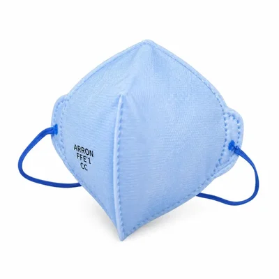 ARRON FFP1 Disposable Light Blue Particulate Respirator Mask Set with Adjustable Nose Clip for Dust & Pollutants (Pack of 50)