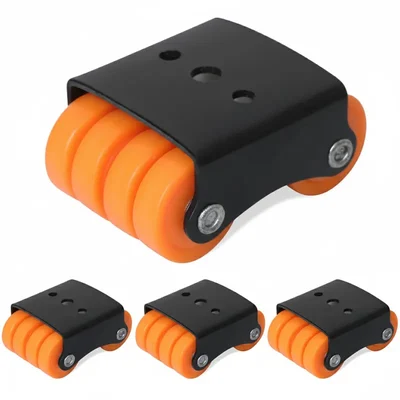 ATC (C-025) 22 mm Plate Type Mini Eight Wheel Caster, 1000 kg Load Capacity (Pack of 4)