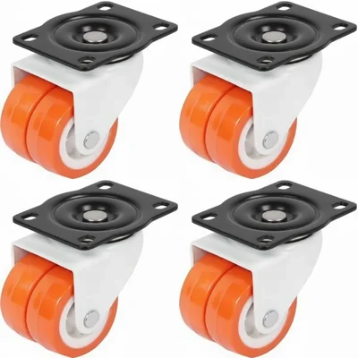 ATC (C-056) 35 mm Double Puff PPCP Caster Wheel, 140 kg Load Capacity (Pack of 4)