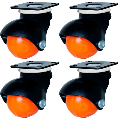 ATC (C-020) 38 mm Plate Type Ball Castor Wheel, 125 kg Load Capacity (Pack of 4)