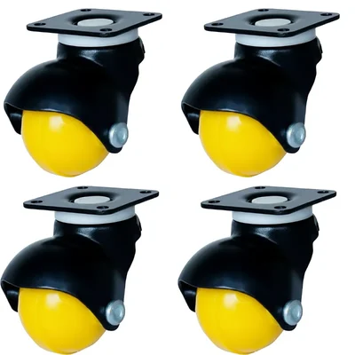 ATC (C-033) 50 mm Plate Type Ball Castor Wheel, 150 kg Load Capacity (Pack of 4)