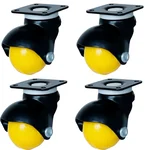 ATC (C-033) 50 mm Plate Type Ball Castor Wheel, 150 kg Load Capacity (Pack of 4)