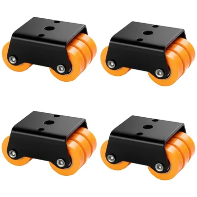 ATC (C-017) Plate type 30mm Height Radius Flat Steel & Plastics Six Caster Wheel (Pack of 4)