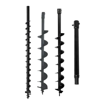Heavy Duty 2.4 inch, 3 inch and 4 inch Auger Bit Combo with 30 cm Free Bit Extension Pipe  For Earth Auger/ Post Hole Digger Machine