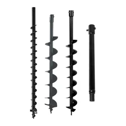Heavy Duty 2.4 inch, 3 inch and 4 inch Auger Bit Combo with 30 cm Free Bit Extension Pipe  For Earth Auger/ Post Hole Digger Machine