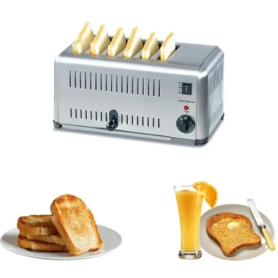 Premium Quality 6 Slice Auto Pop-up Electric Bread Toaster, 2.4 KW, SS Body