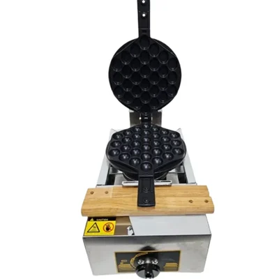 Auto Ignition Gas Operated Round Honeycomb Waffle Maker Machine with Stainless Steel Body For Cafes, and Restaurants