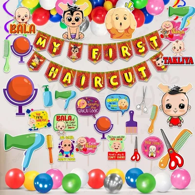 Pack Of 3| 54 Pcs Mundan Decoration Kit For Baby’s First Hair Cut Ceremony