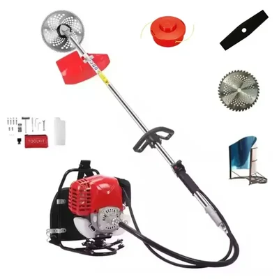 Heavy Duty Backpack Brush Cutter 2-Stroke 52cc Engine With Free Accessories