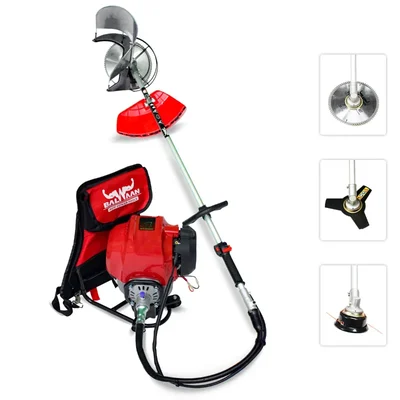 BALWAAN Krishi BX-50B, 50cc 4-Stroke Petrol Operated Backpack Brush Cutter Machine with Free Accessories