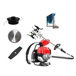 Heavy Duty GX-35 Backpack Brush Cutter 35 cc and 4 Stroke Engine with Round Tiller Attachment