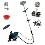 GRAMSTRONG 2 Stroke 52 CC Backpack 5 in 1 Grass Cutting Machine With Flat and Round Tiller Attachment