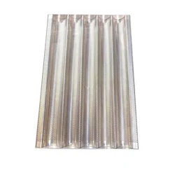 Aluminium 5-Slot Wave Design with Border 16x24 Inch Baguette/French Loaf Bread Baking Tray