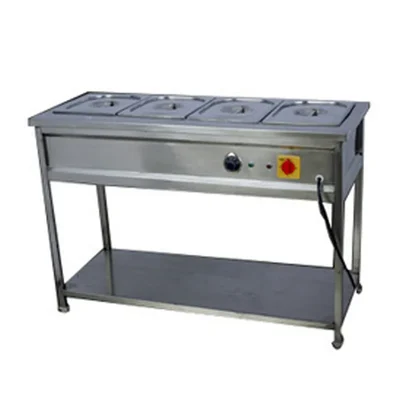 SS 202 4 Pot Bain Marie , 10 L Pot Capacity Each with 2 Elements 2.2kw