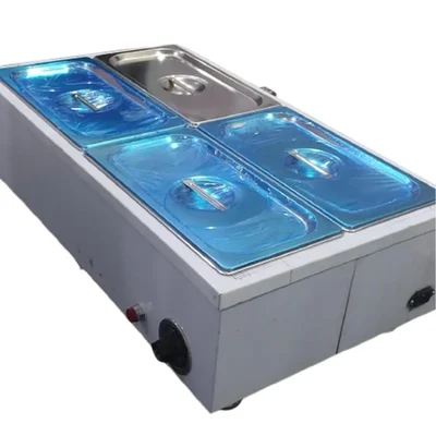 Heavy Duty 10ltr x 4 Pot Electric Bain Marie, 1.5kW Power, SS Body for Restaurants & Catering