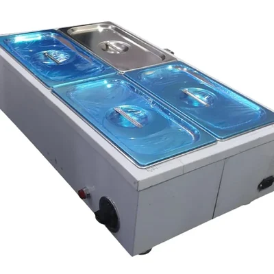 Premium Quality SS 4 Pot Electric Bain Marie 1.5kW, with 20 Litre Container for Buffets, Catering Events and Restaurants