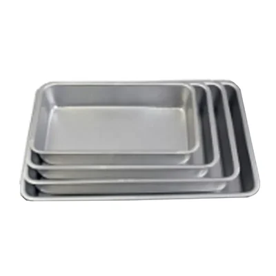 Pack of 4 Pcs 18 x13 Inch Deep Baking Aluminium Rectangle Oven Tray