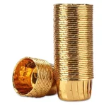 Pack of 100 POCHEON® Shiny Gold Little Cupcake Disposable Aluminium Foil Muffin Liners Baking Cups, Petite Tip Pan