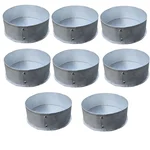 Commercial 8 inch Aluminium (Pack of 8 ) Round Shape Cake Moulds for Professional Bakeries and Cafes