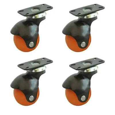 Ackwheel (A-73) Heavy Duty 37 mm Plate type Ball Castor Wheel, Load Capacity 200 Kg (Pack of 4 pcs)