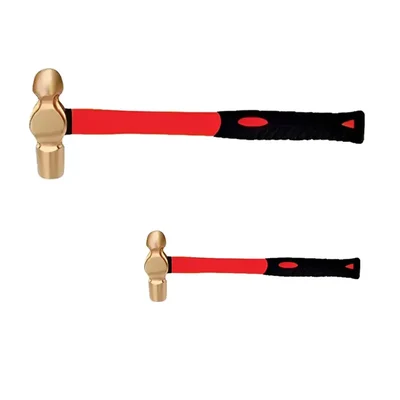 De Neers Hand Tools Combo of 450 gm and 1130 gm Brass Ball Pein Hammer With Fiberglass Handle