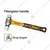 Ingco 660 g 24o z Ball Pein Hammer Drop Forged Head with Fiberglass Handle for Professional and Home Use (HBPH81024)