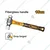 Ingco 16o z Ball Pein Hammer with Drop Forged Head and Fiberglass Handle for Home and Pro Use (HBPH81016)