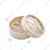 Round Shape Bamboo Wooden Base Dimsum Basket With Lid(Size-13 cm)