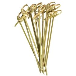 300 Pcs, 5 Inch Bamboo Knot Picks for Appetizer, Sandwich & Cocktail Servings