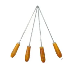 NE GRILLS 9 inch Barbeque Grill Skewers with Wooden Handle(Quantity-4 Pcs)