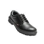 Hillson Base 200J Steel Toe Low Ankle Safety Shoe for Industrial Workplace Genuine Black Leather Antistatic Sole
