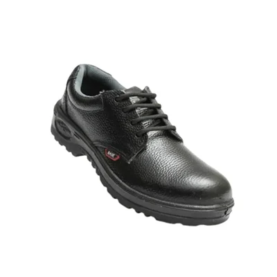 Hillson Base 200J Steel Toe Low Ankle Safety Shoe for Industrial Workplace Genuine Black Leather Antistatic Sole(Size-6)