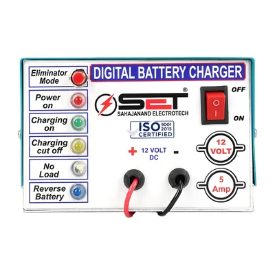 SET 12V/5Ampere Digital Battery Charger (Autocut) For Charging Battery From 5 AH To 220 AH Battery