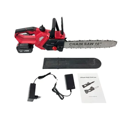 Heavy Duty 16 Inch Battery Operated Cordless Chainsaw With 2 Lithium Ion Batteries & Charges