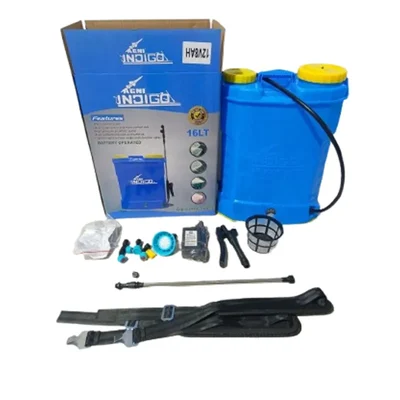Indigo 12 V 8 AH Battery Sprayer with Black Trigger, Iron Hook Belt, Motor and other accessories for Agriculture Use 
