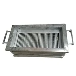 Vinayak Machines SS Portable 13 X 15 inch Square Shape Charcoal Barbeque Grill with Both Side Handle