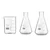 SBT Instruments Set of 3, Borosilicate 3.3 Glass Beaker and Conical Flask with Graduation Marks, 250ml Capacity