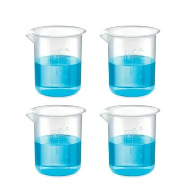 SBT 4pcs 25ml Polypropylene Beakers with Graduation Marks for Laboratory