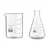 SBT Borosilicate 3.3 Glass 1000 ml Beaker and 500 ml Conical Flask with Graduation Marks
